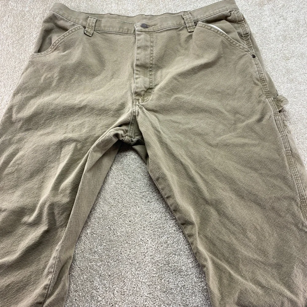 Wrangler Carpenter Pants Mens 38x34 Khaki Tan Stretch Utility Workwear‎ Pockets